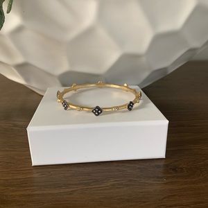 Gold bangle with gunmetal and cz stones!